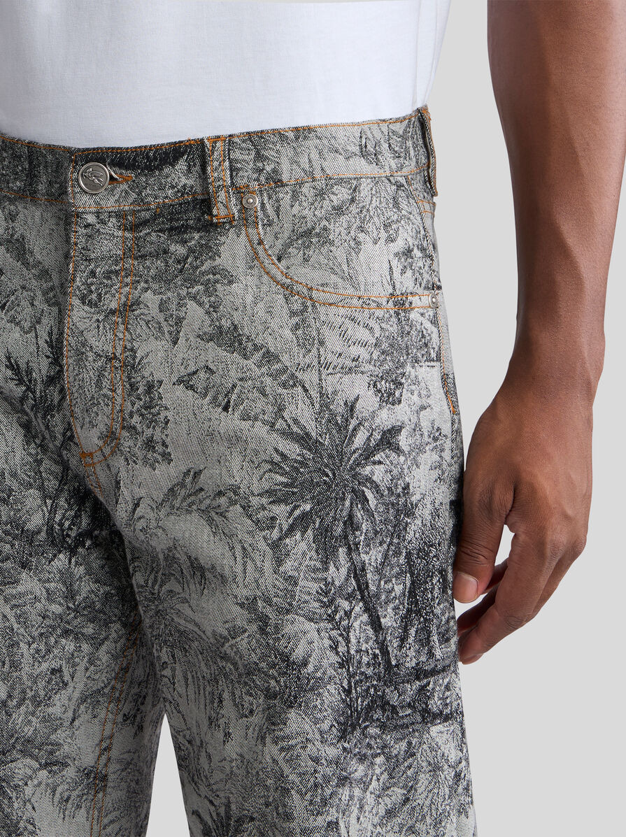 WIDE-LEG JACQUARD JEANS - 3