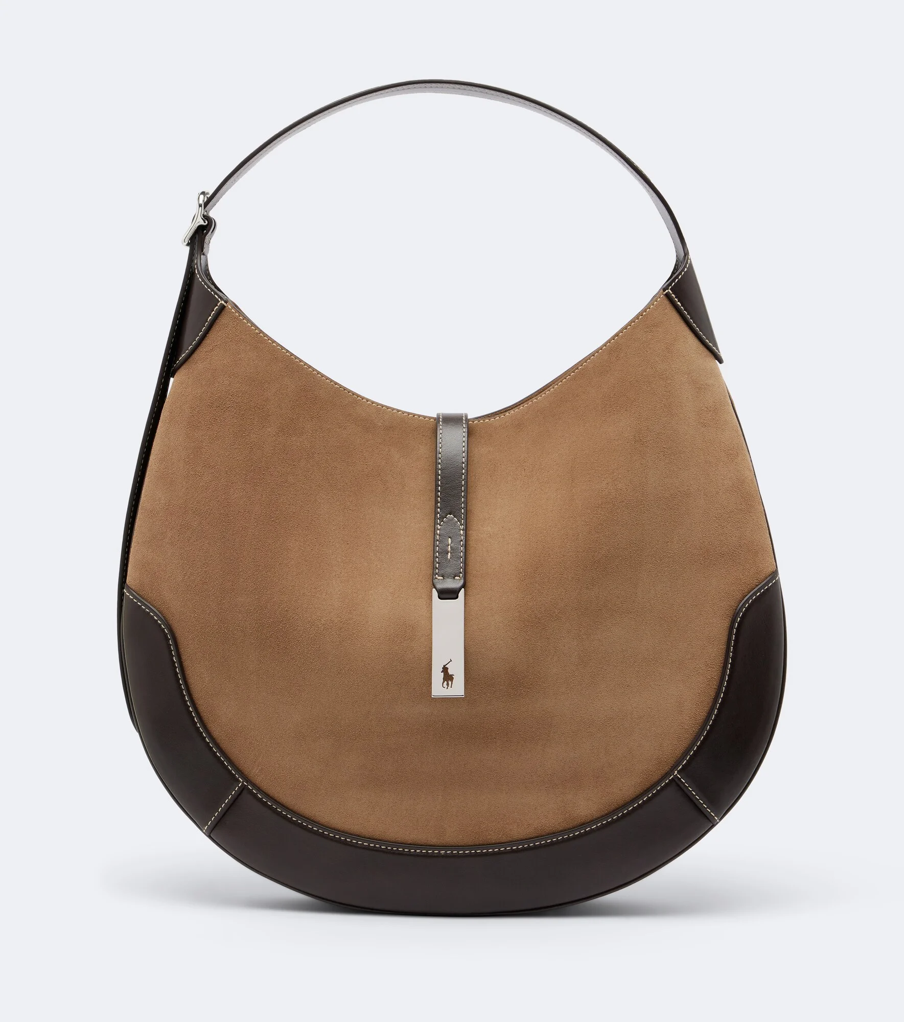 Polo ID Medium suede shoulder bag - 1