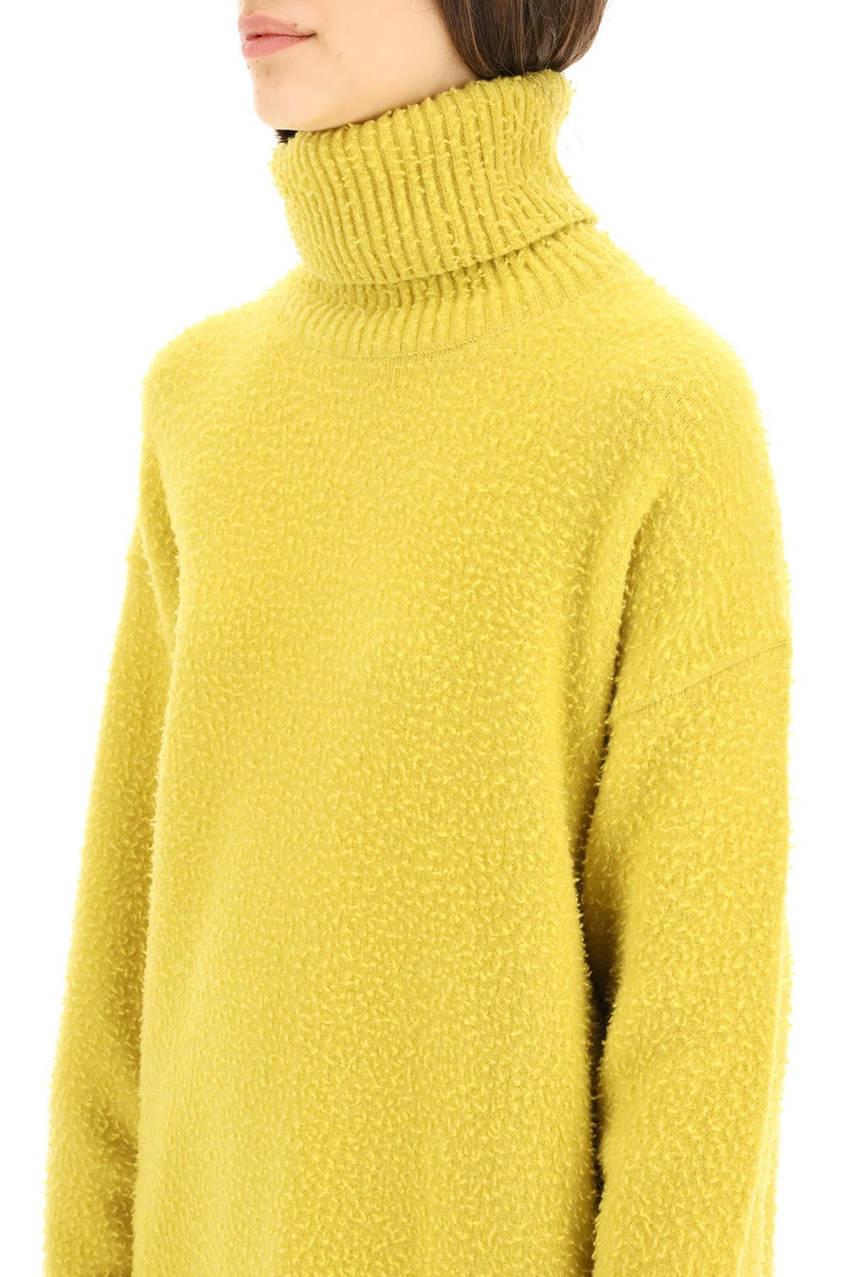 HIGH NECK SWEATER IN WOOL AND ANGORA - 5