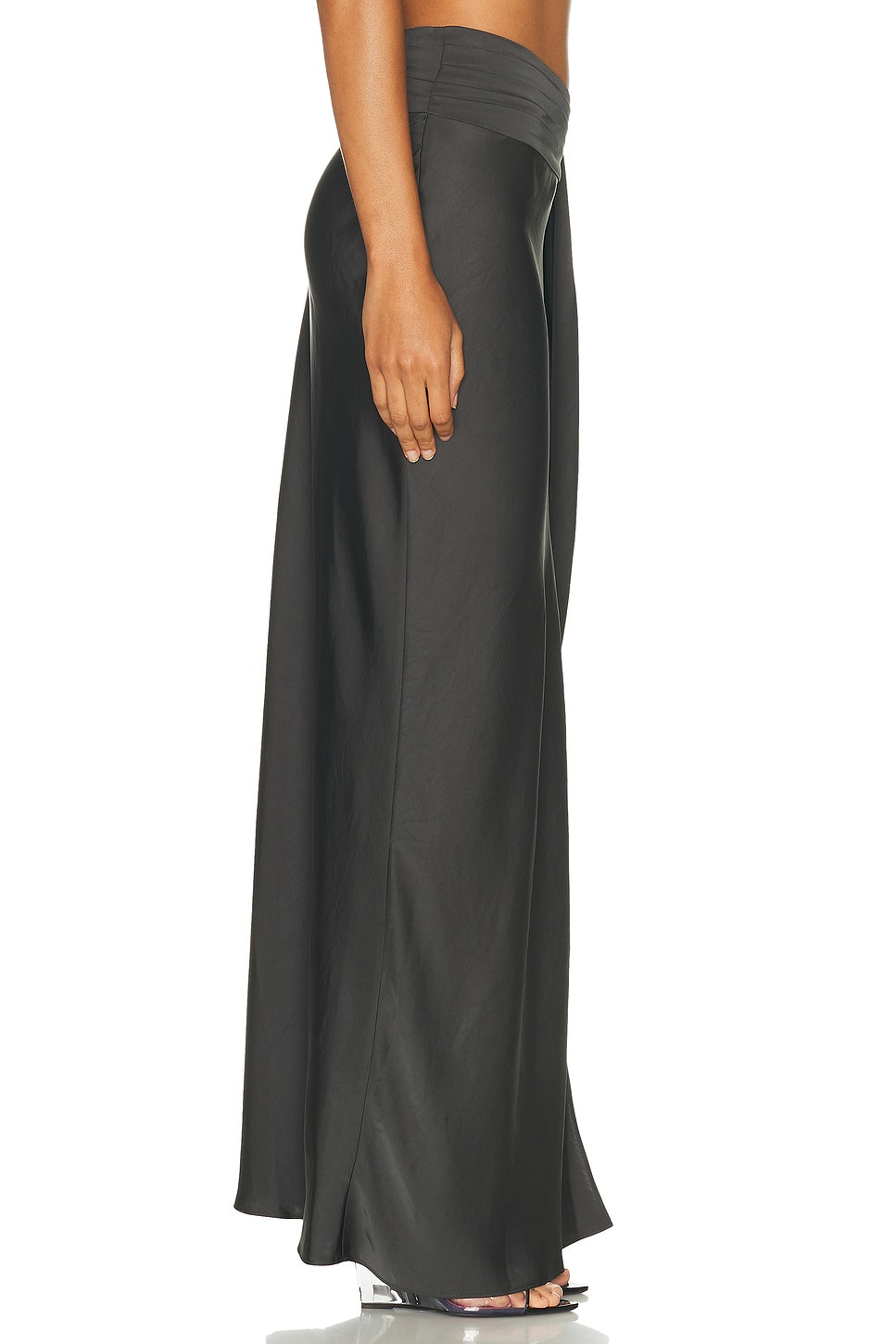 Lightweight Satin Asymmetric Skirt - 2