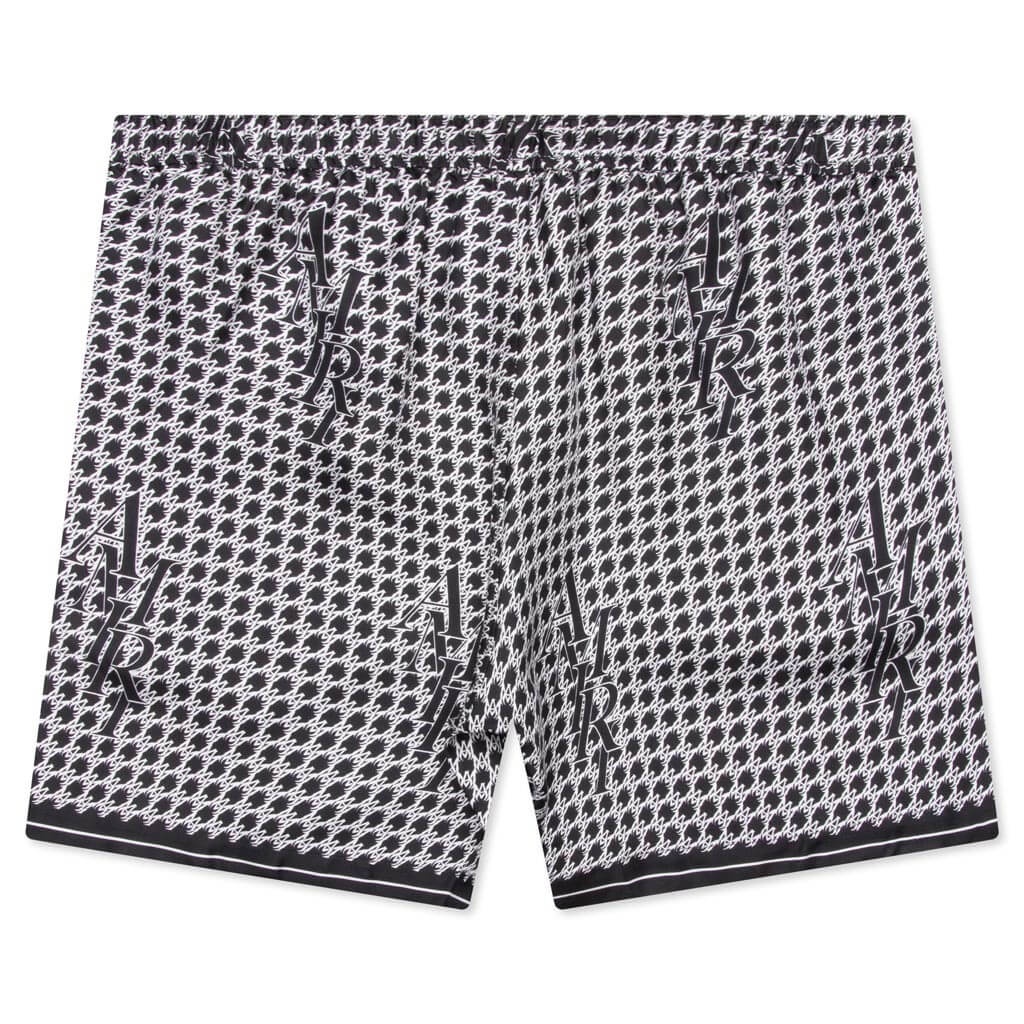 HOUNDSTOOTH SILK SHORT - BLACK - 2