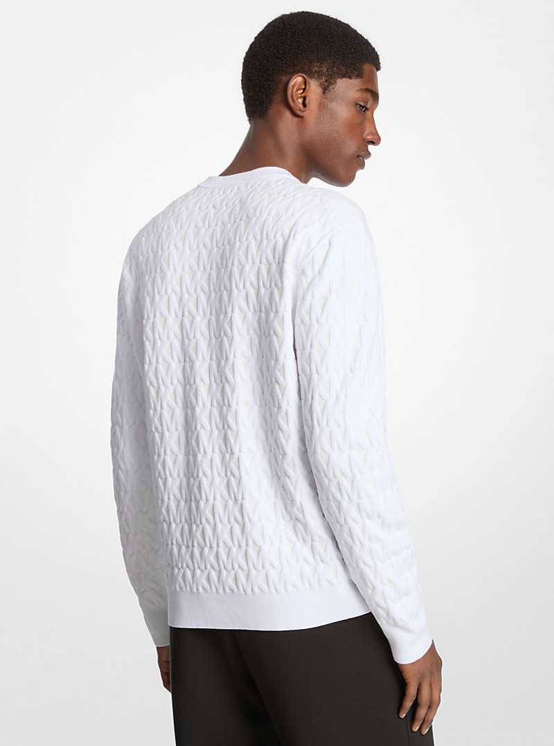 MICHAEL KORS Logo Jacquard Cotton Sweater outlook