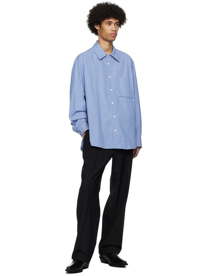 SOLID HOMME Blue Striped Shirt outlook