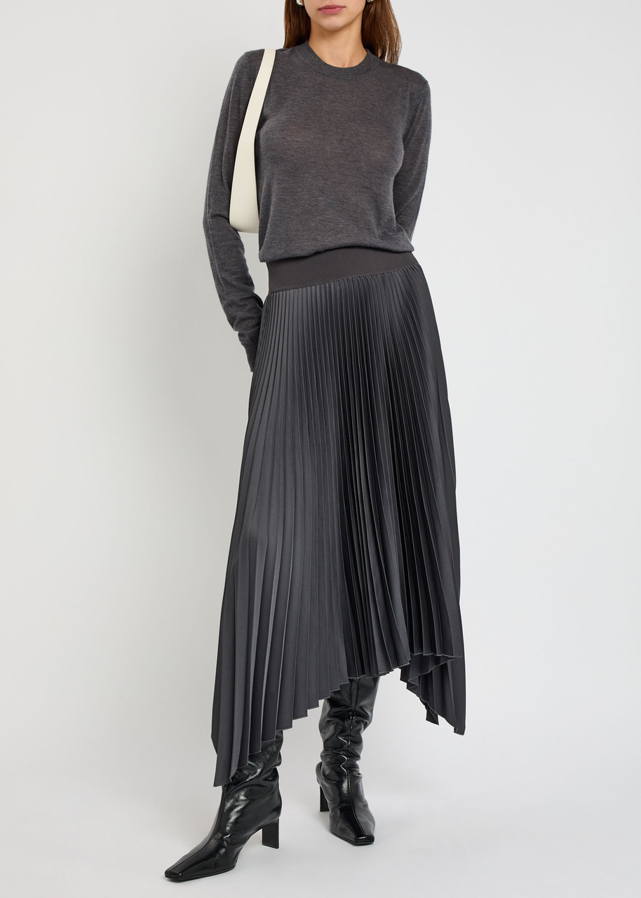 Joseph Ade Plissé Satin Midi Skirt - 4