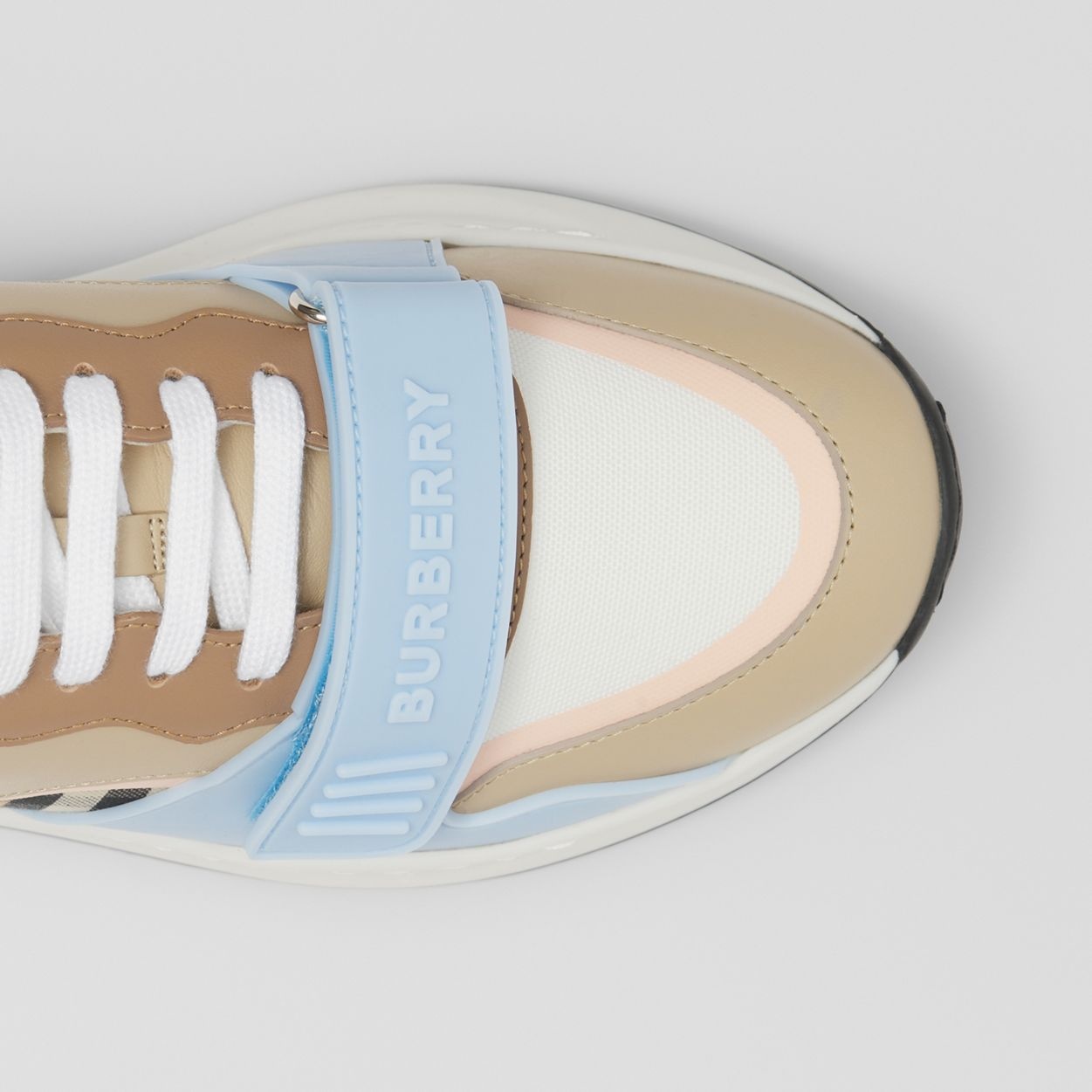 Check Cotton, Canvas and Leather Sneakers - 2