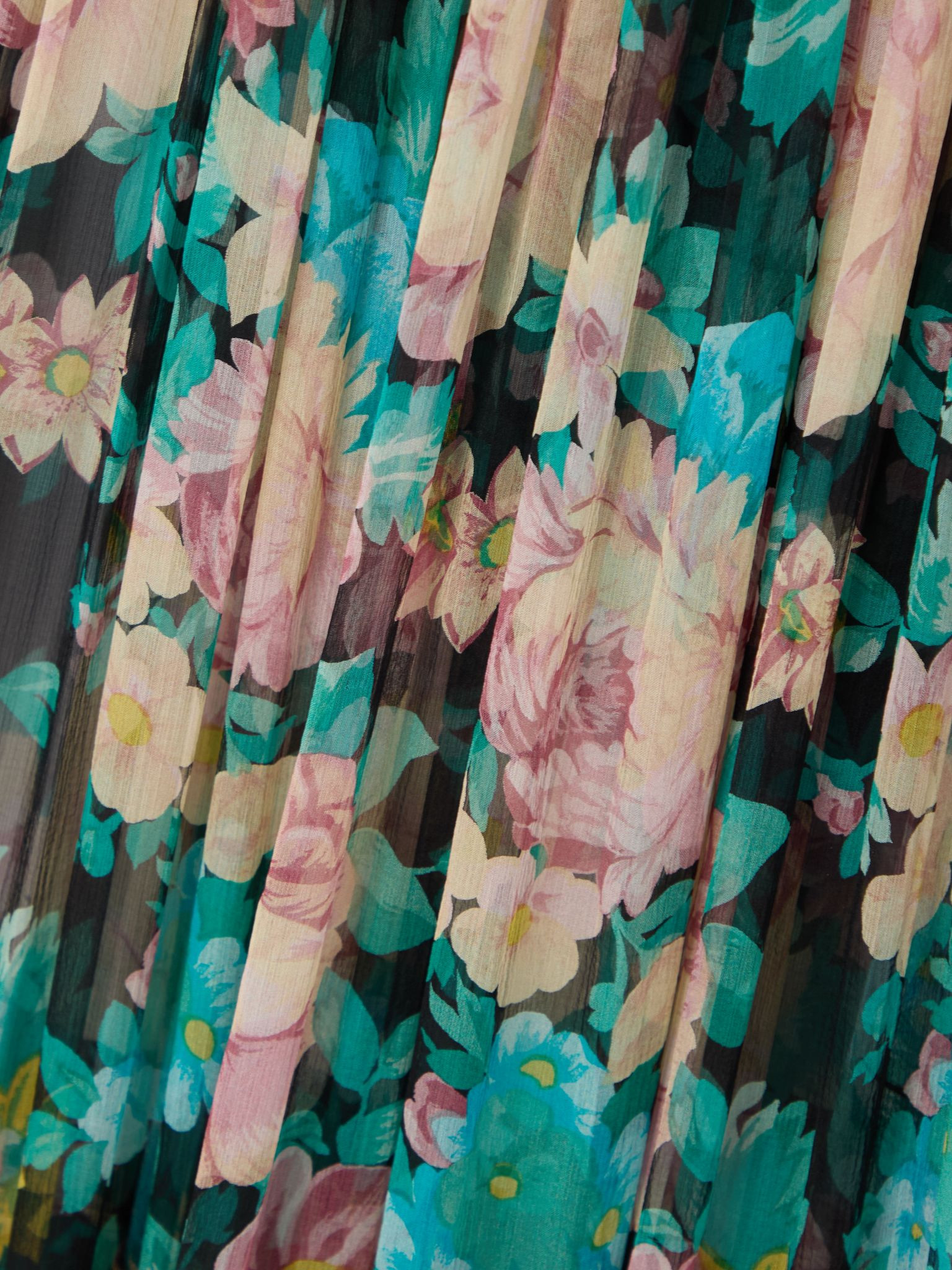 Gathered floral-print silk-muslin maxi dress Blue - 5