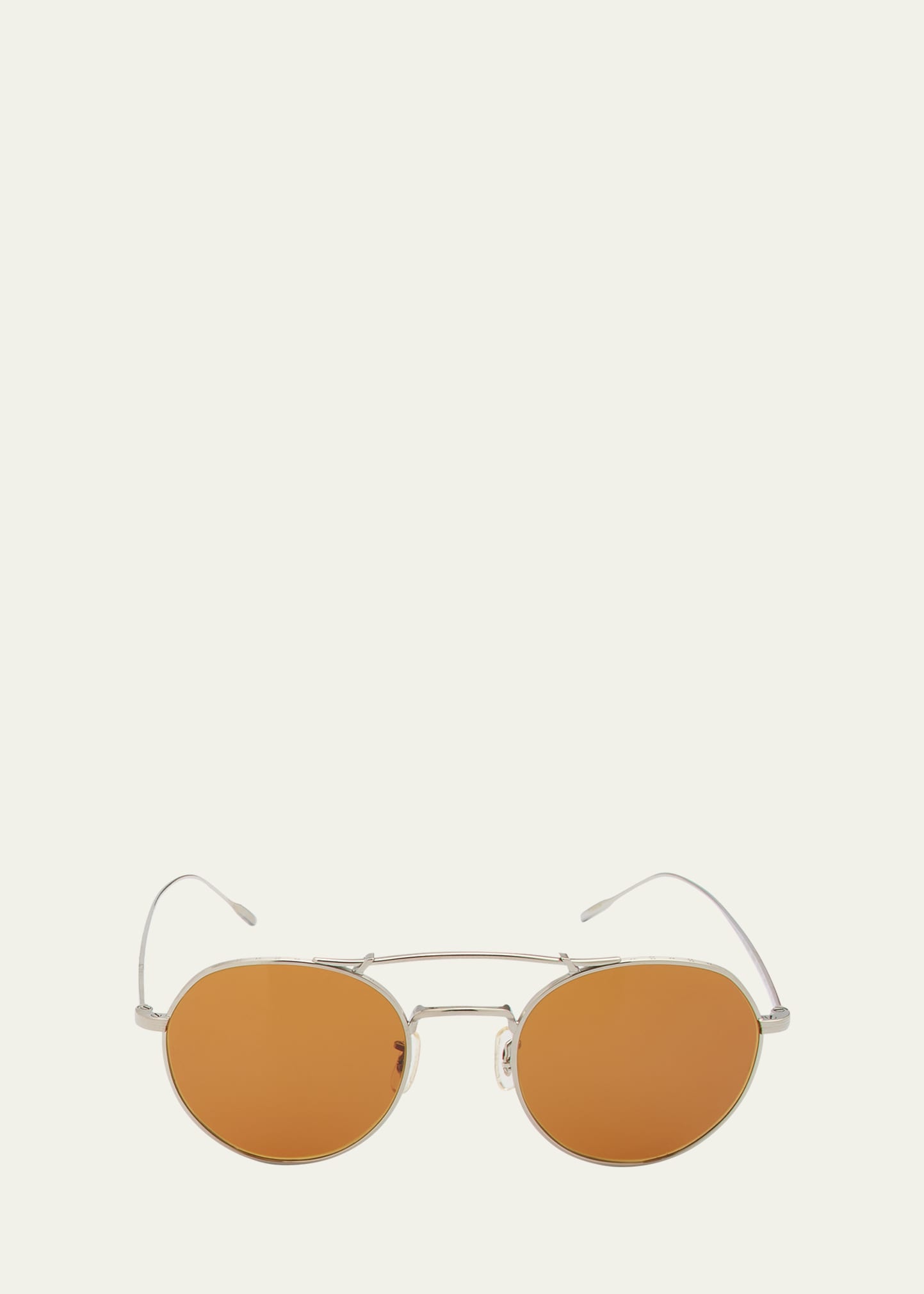 Reymont Titanium Double-Bridge Round Sunglasses - 1