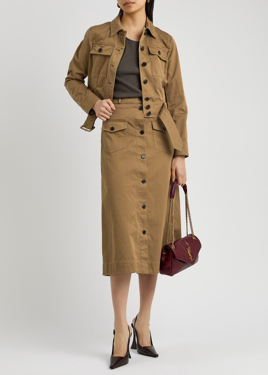 Saint Laurent Cotton-twill Midi Skirt - 4