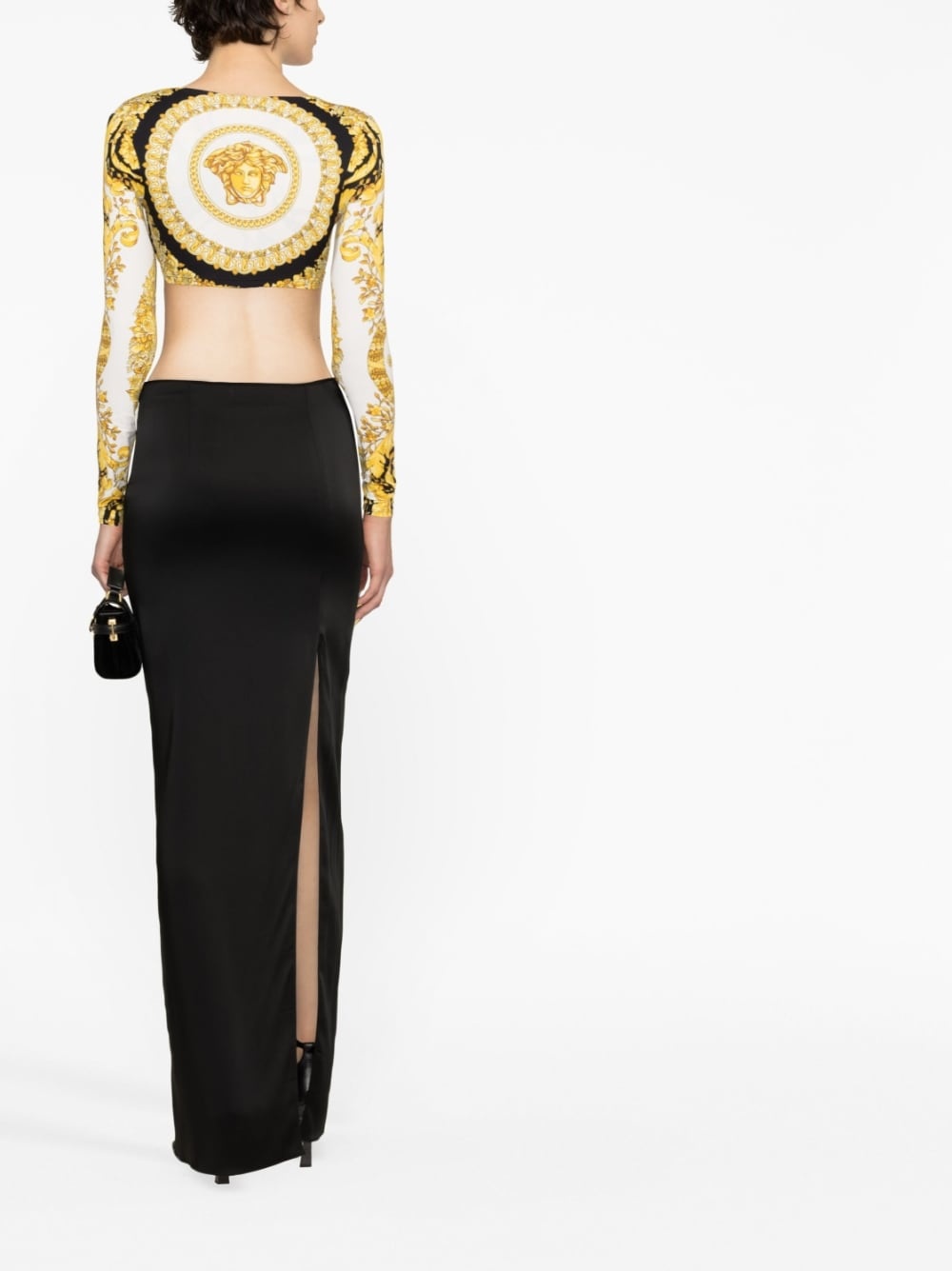 Barocco-print crop top - 2