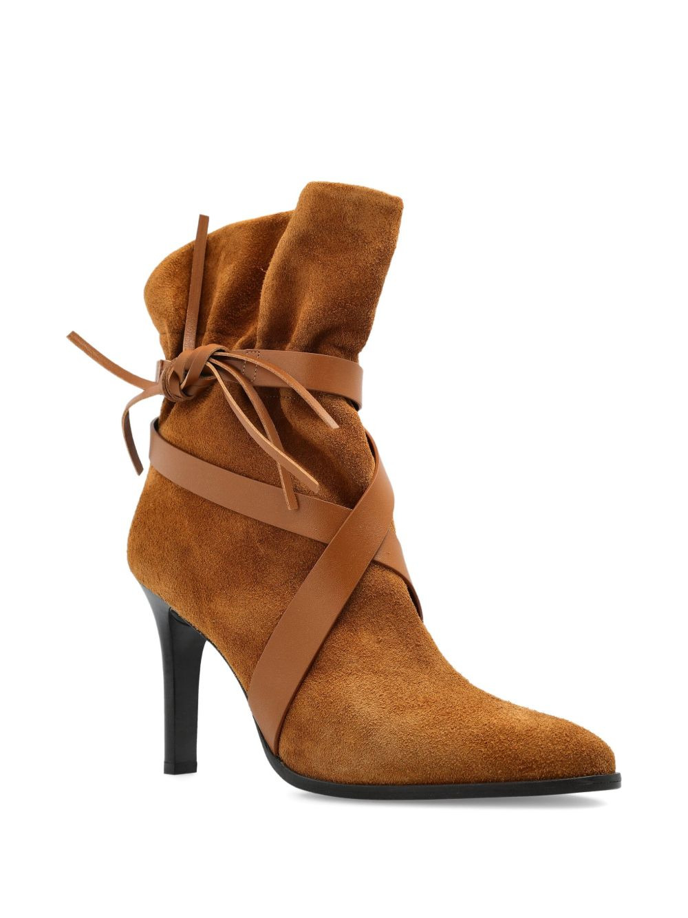 100mm suede wrap-tie ankle boots - 2