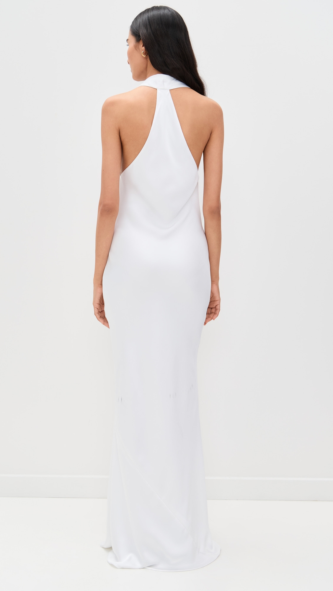 Halter Drape Bias Gown - 2