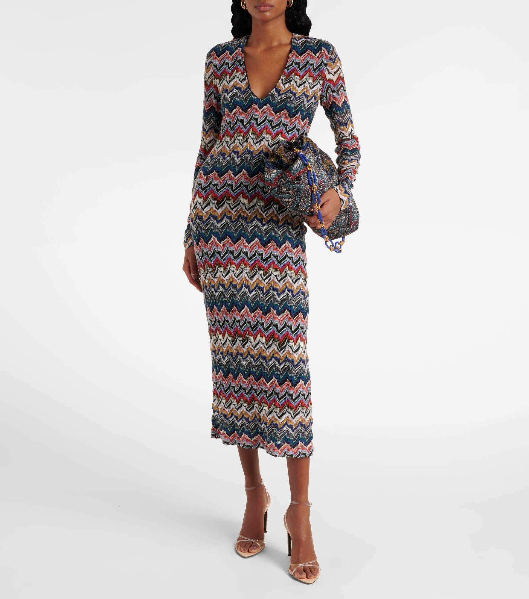Zigzag lamé midi dress - 2