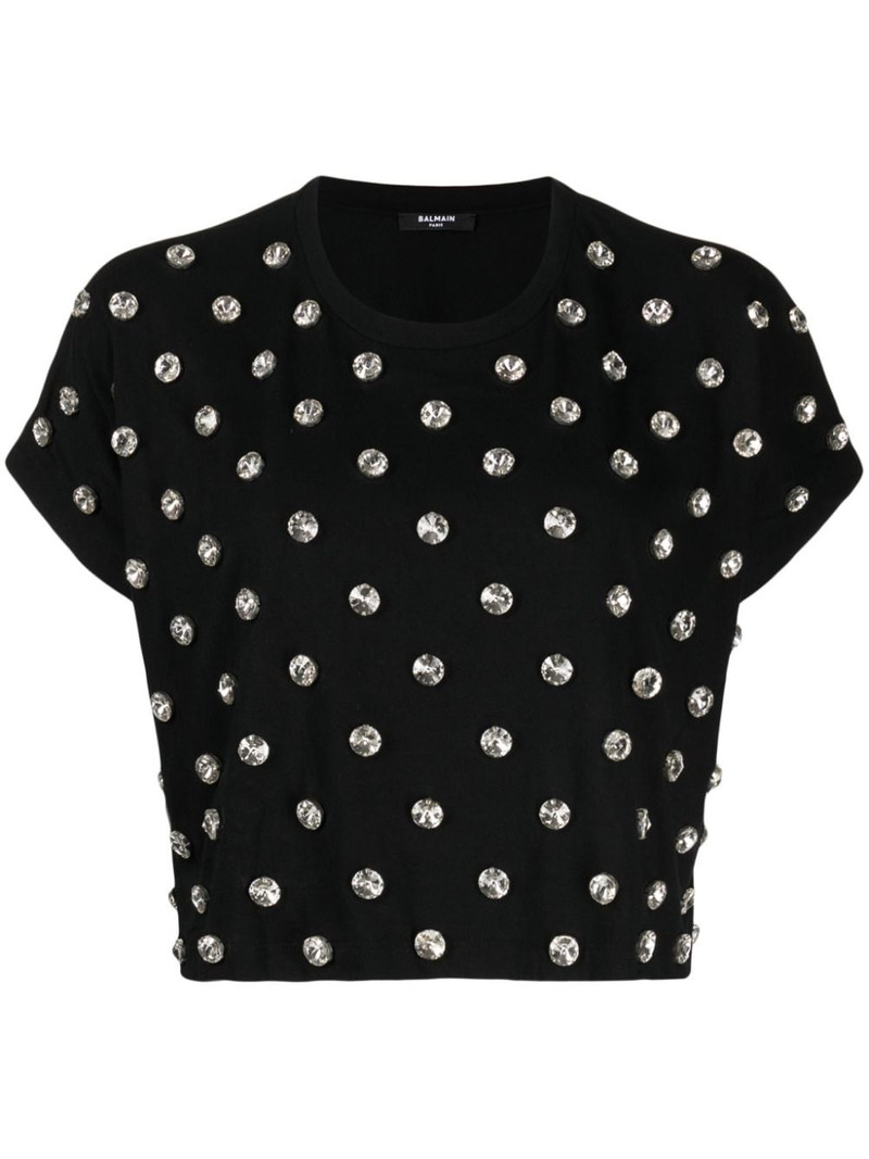 crystal-embellished cotton T-shirt 1