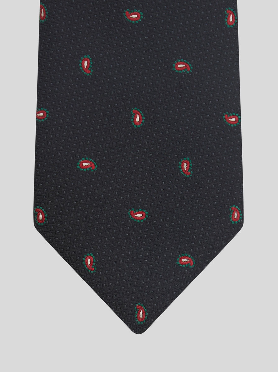 SILK TIE WITH MICRO PAISLEY - 3