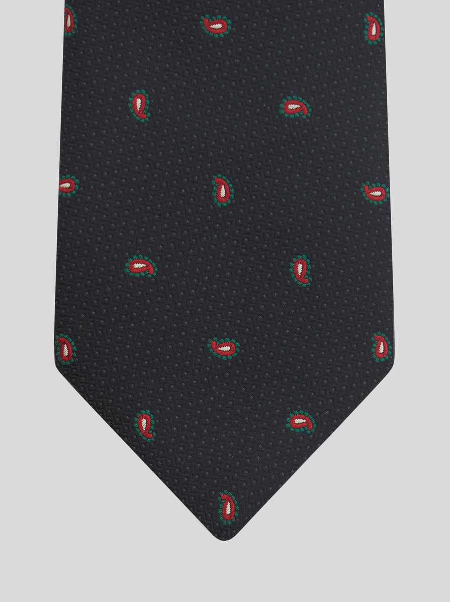 SILK TIE WITH MICRO PAISLEY - 3