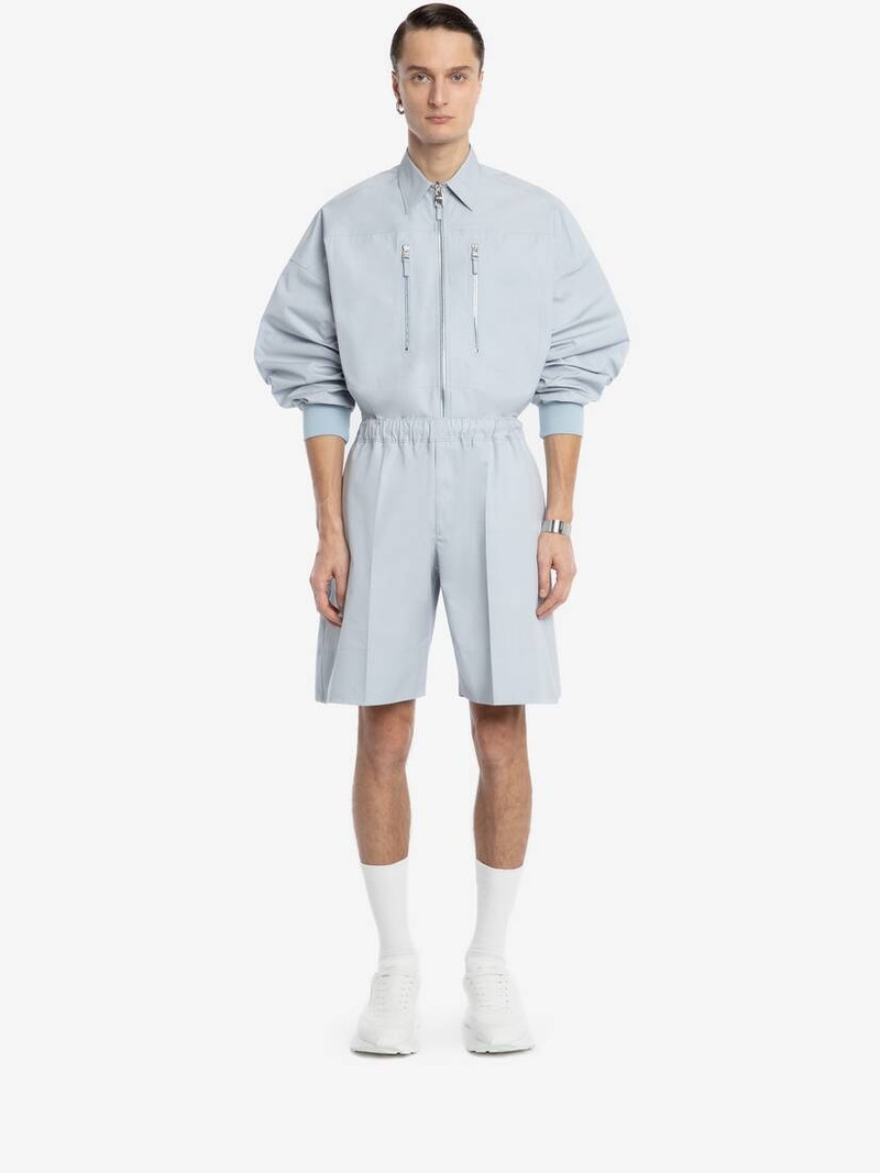 Alexander McQueen Zip Detail Shirt  in Paradise Blue outlook
