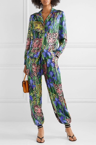 GUCCI Printed silk-twill shirt outlook