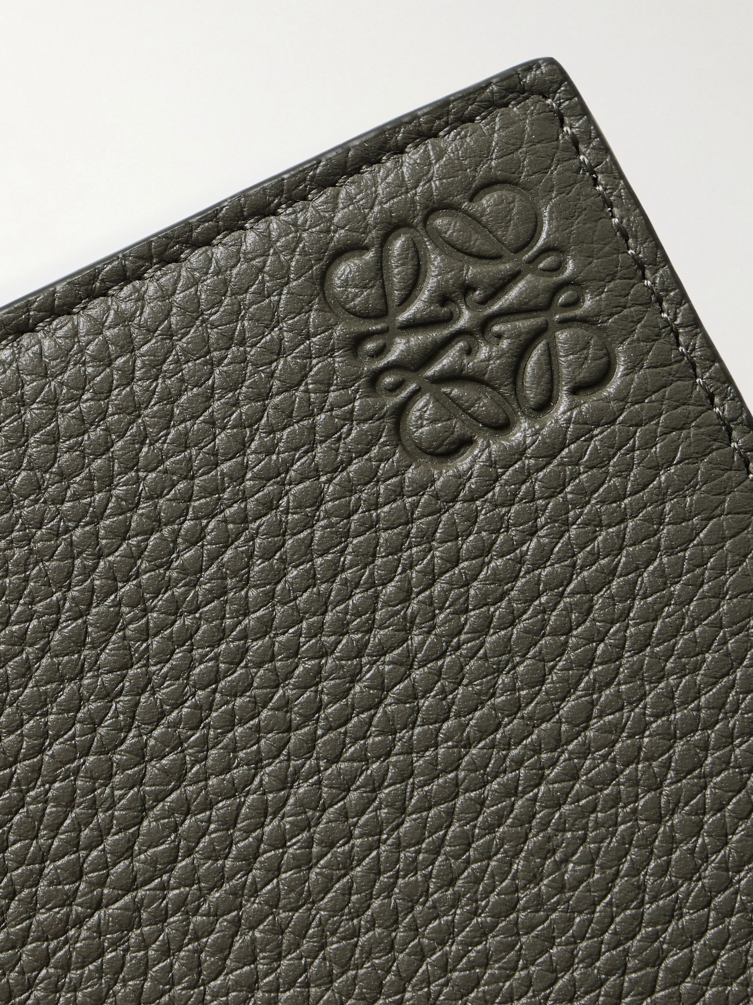 Logo-Debossed Full-Grain Leather Bifold Wallet Dark green - 3