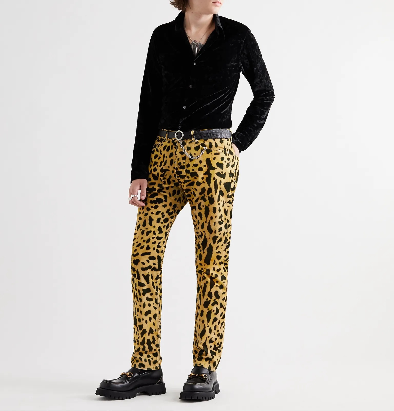 Slim-Fit Tapered Leopard-Print Cotton-Corduroy Trousers - 2