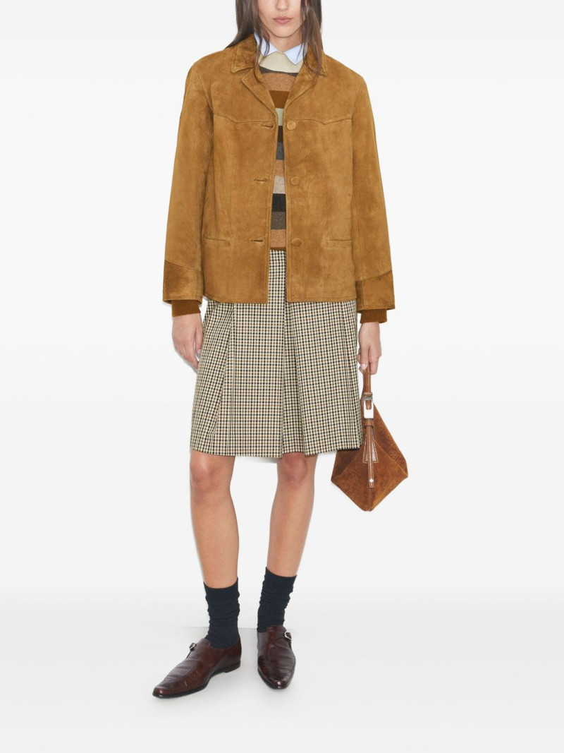 TORY BURCH single-breasted suede blazer outlook
