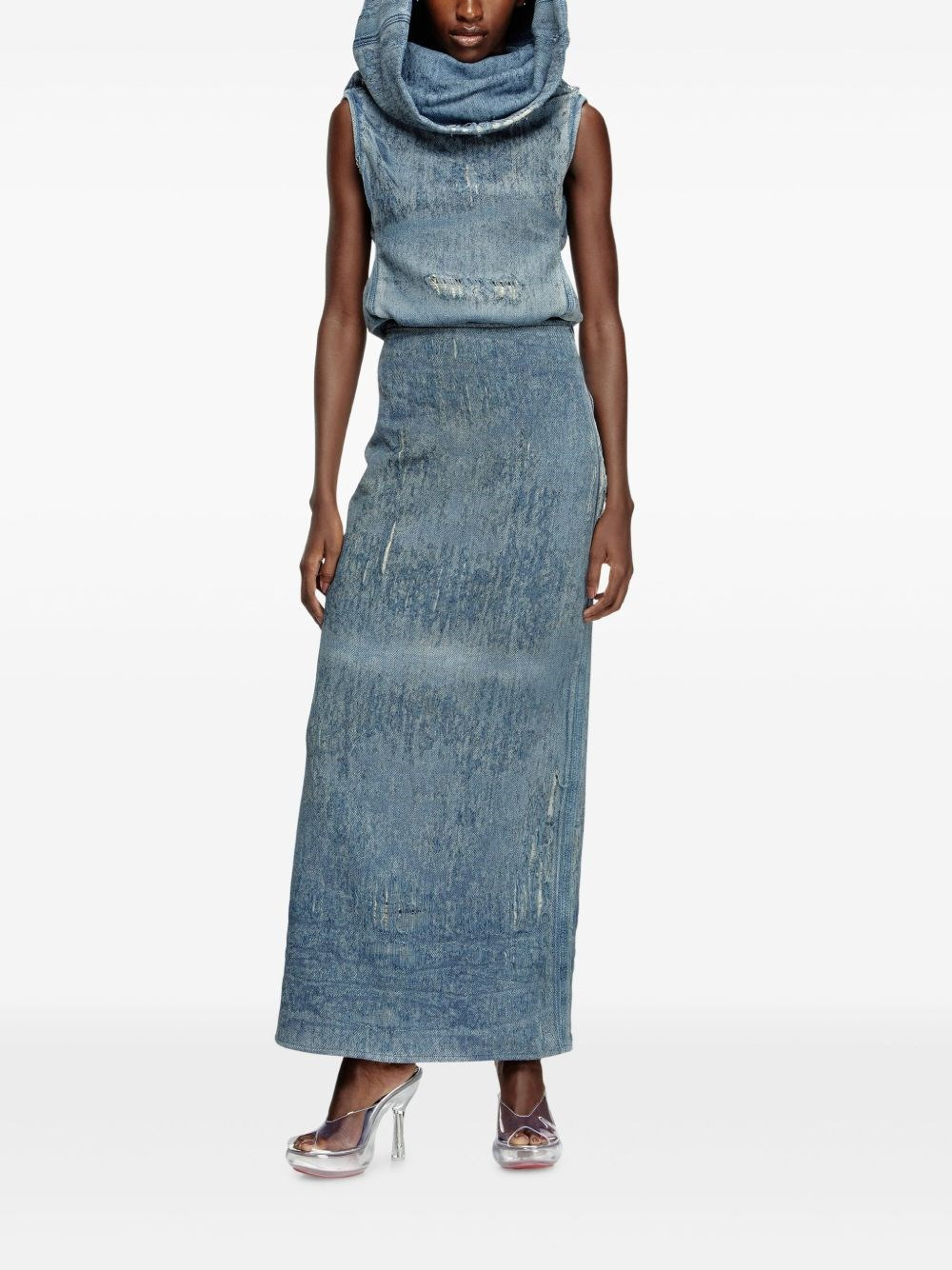 Denim midi skirt - 3