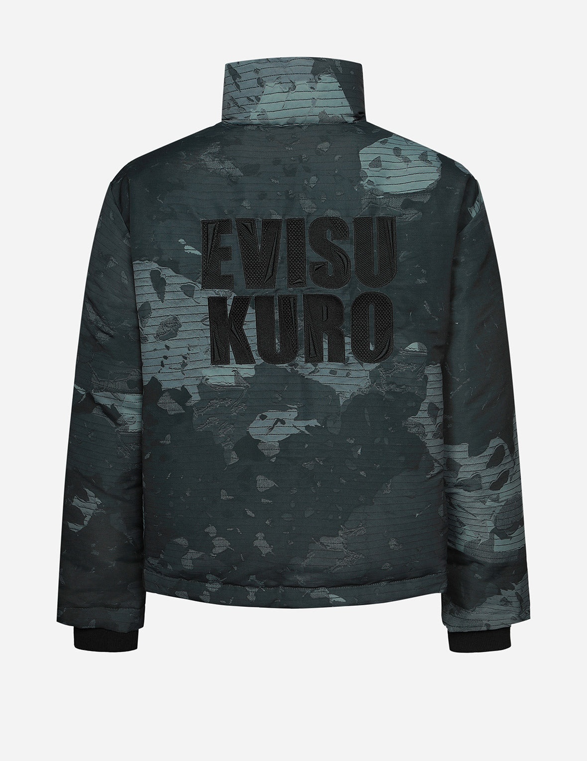 Deconstructed Print and Logo Embroidery Relax Fit Down Jacket - 2