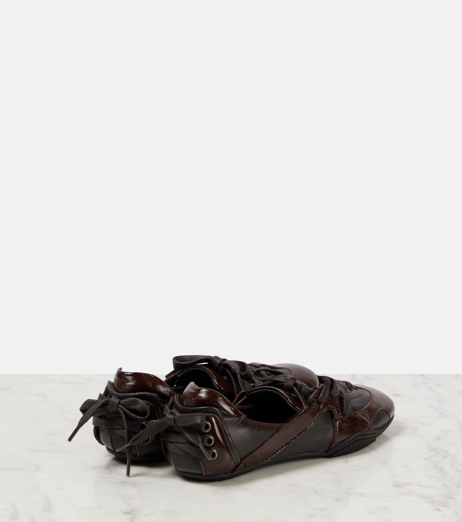 Lace-up leather sneakers - 2