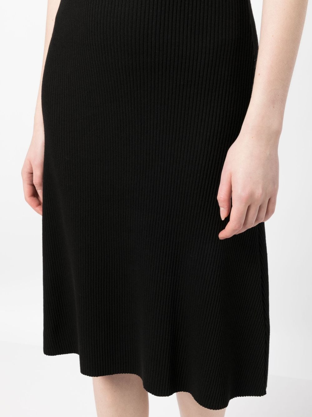 V-neck ribbed-knit midi dress - 5