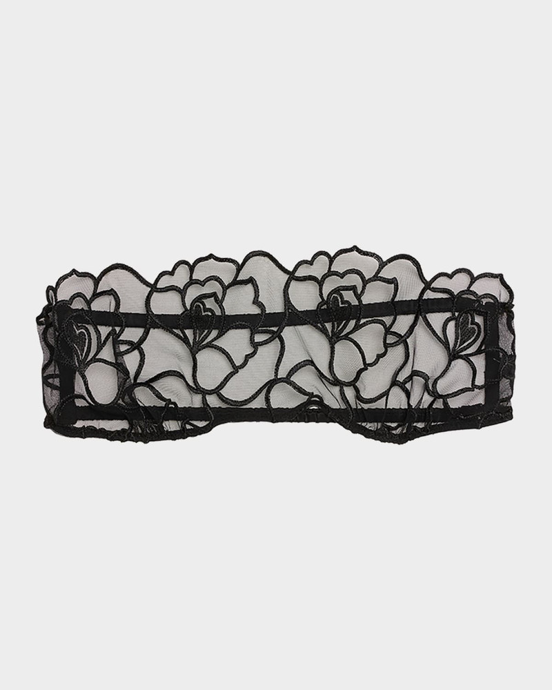 Petite Chou Embroidered Stretch Tulle Bandeau 1