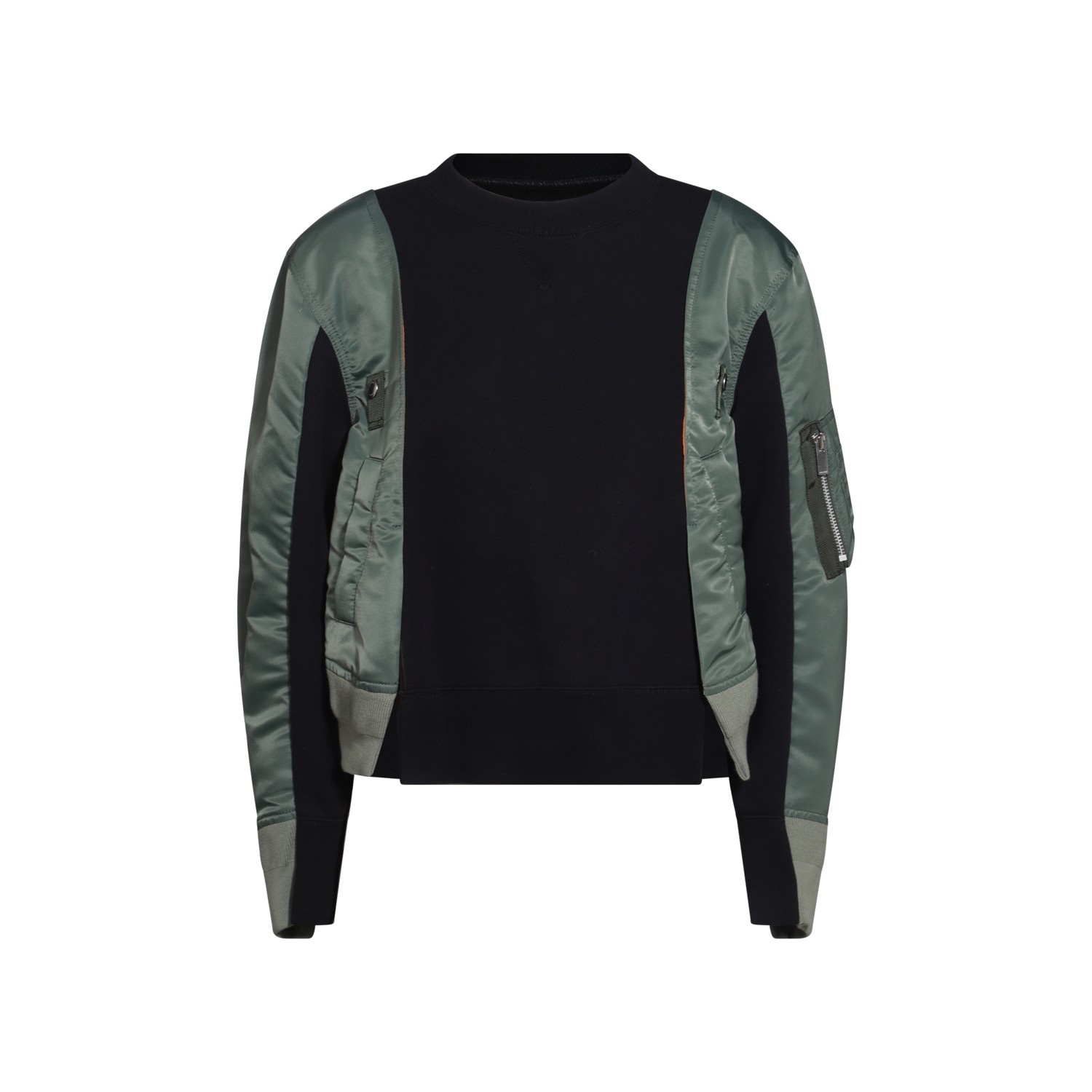 BLUE AND DARK GREEN COTTON SWEATSHIRT - 1