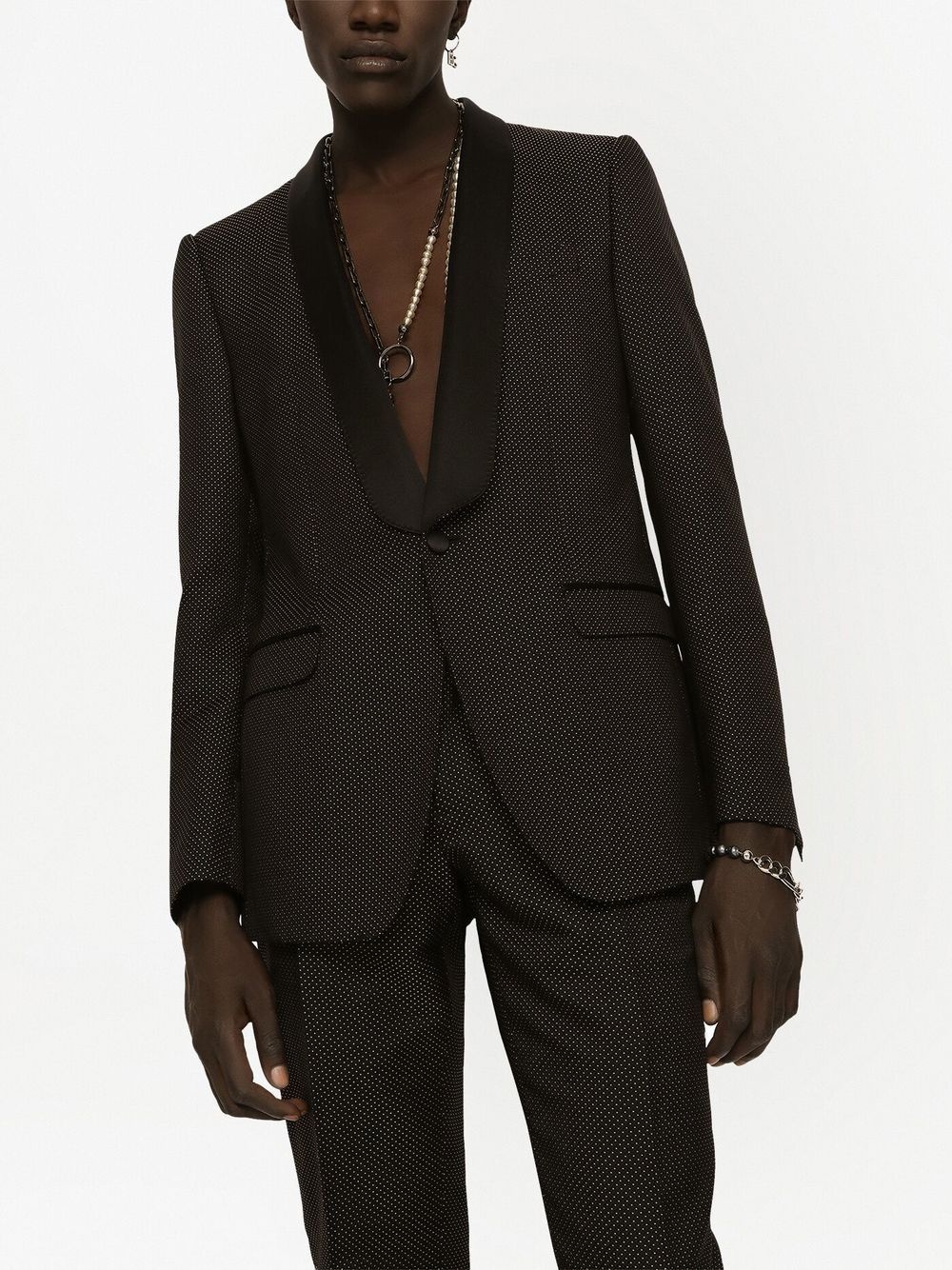 micro-dot single-breasted blazer - 5