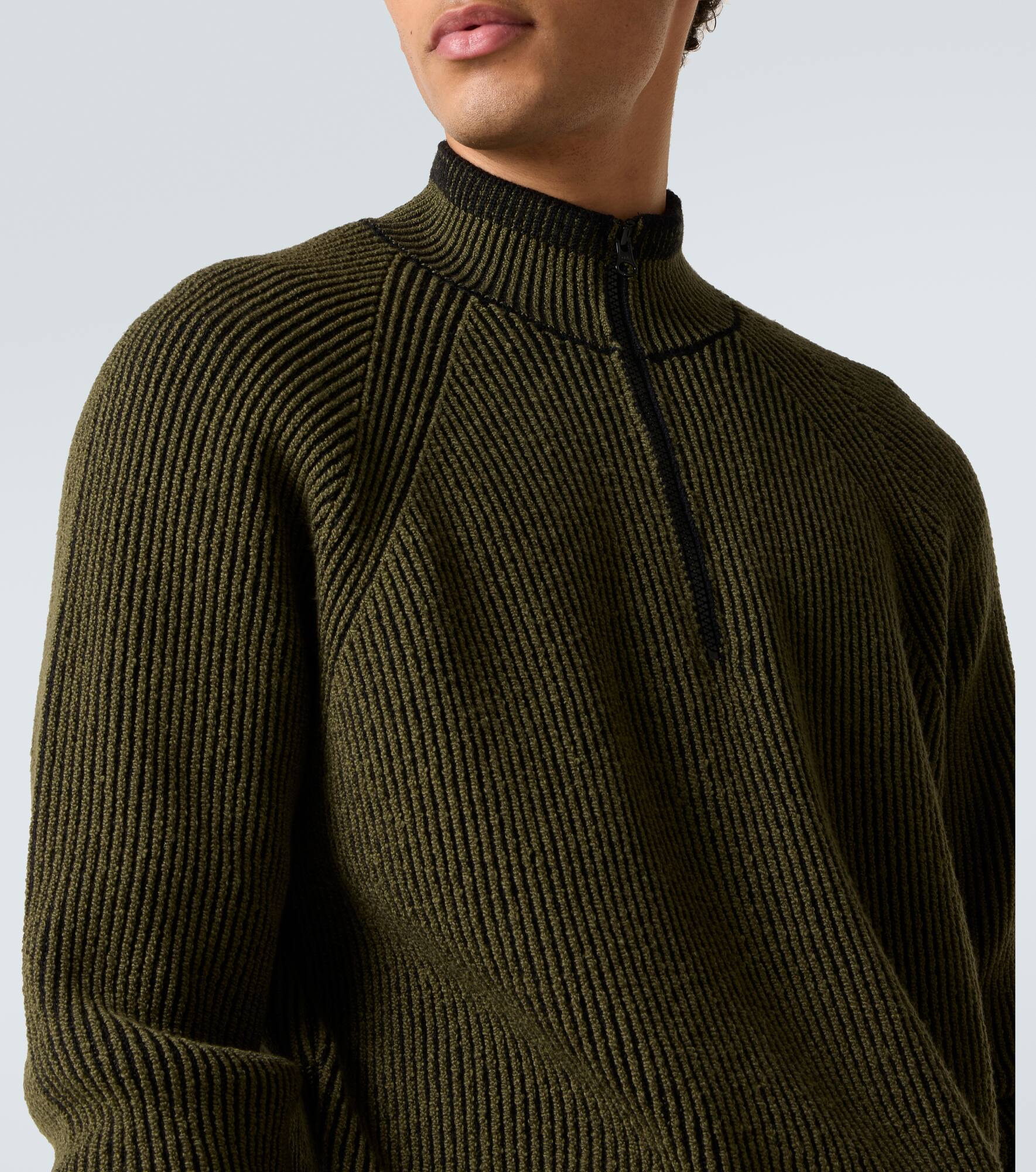 Compass wool and cotton-blend sweater - 6