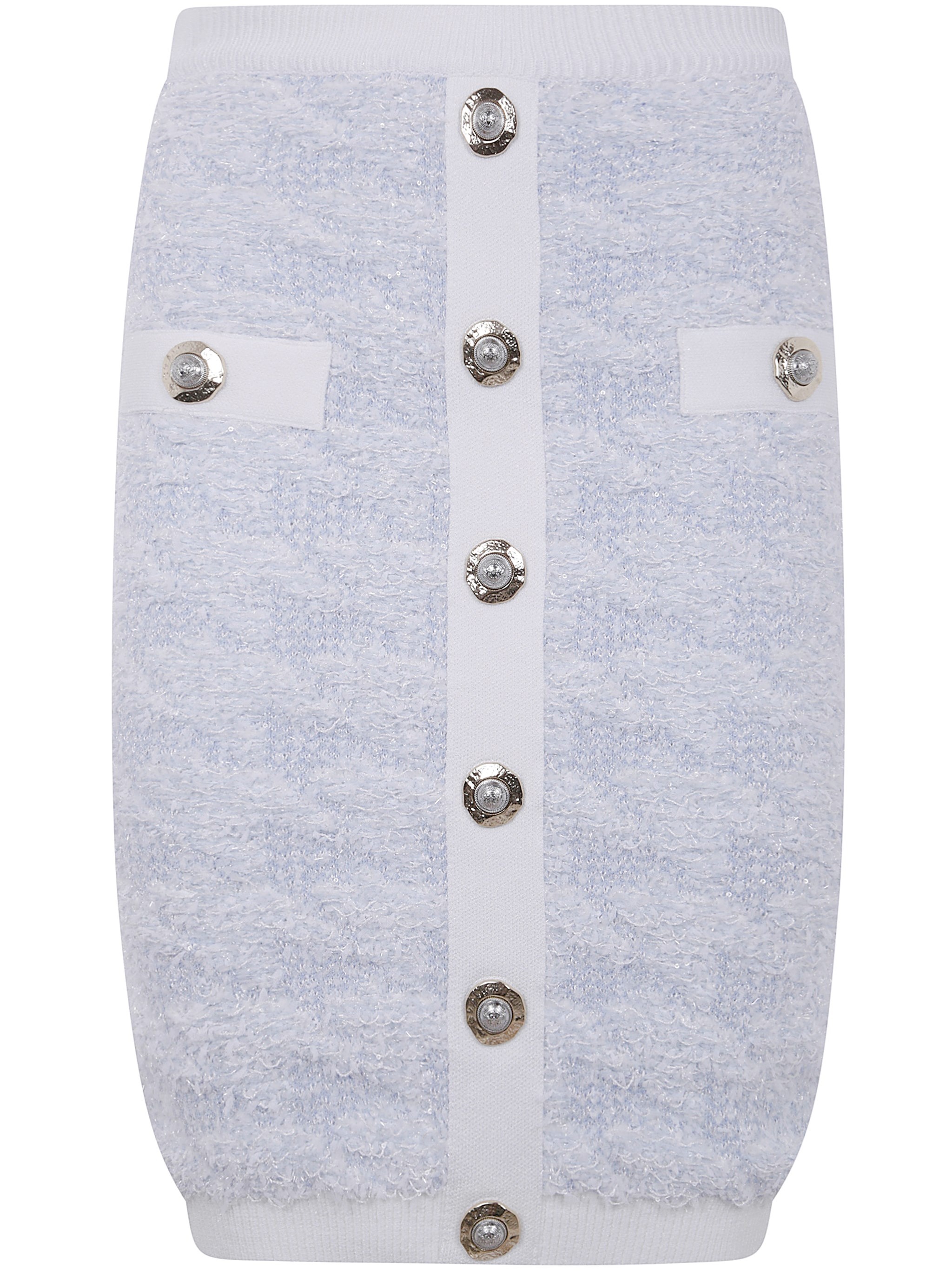 The BUTTONED TWEED KNEE LENGTH SKIRT by BALMAIN is a stunning addition to any wardrobe. Crafted from - 1