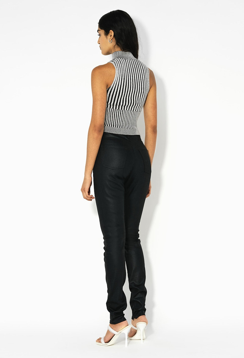 SILK COTTON RIB MOCK NECK TOP 4