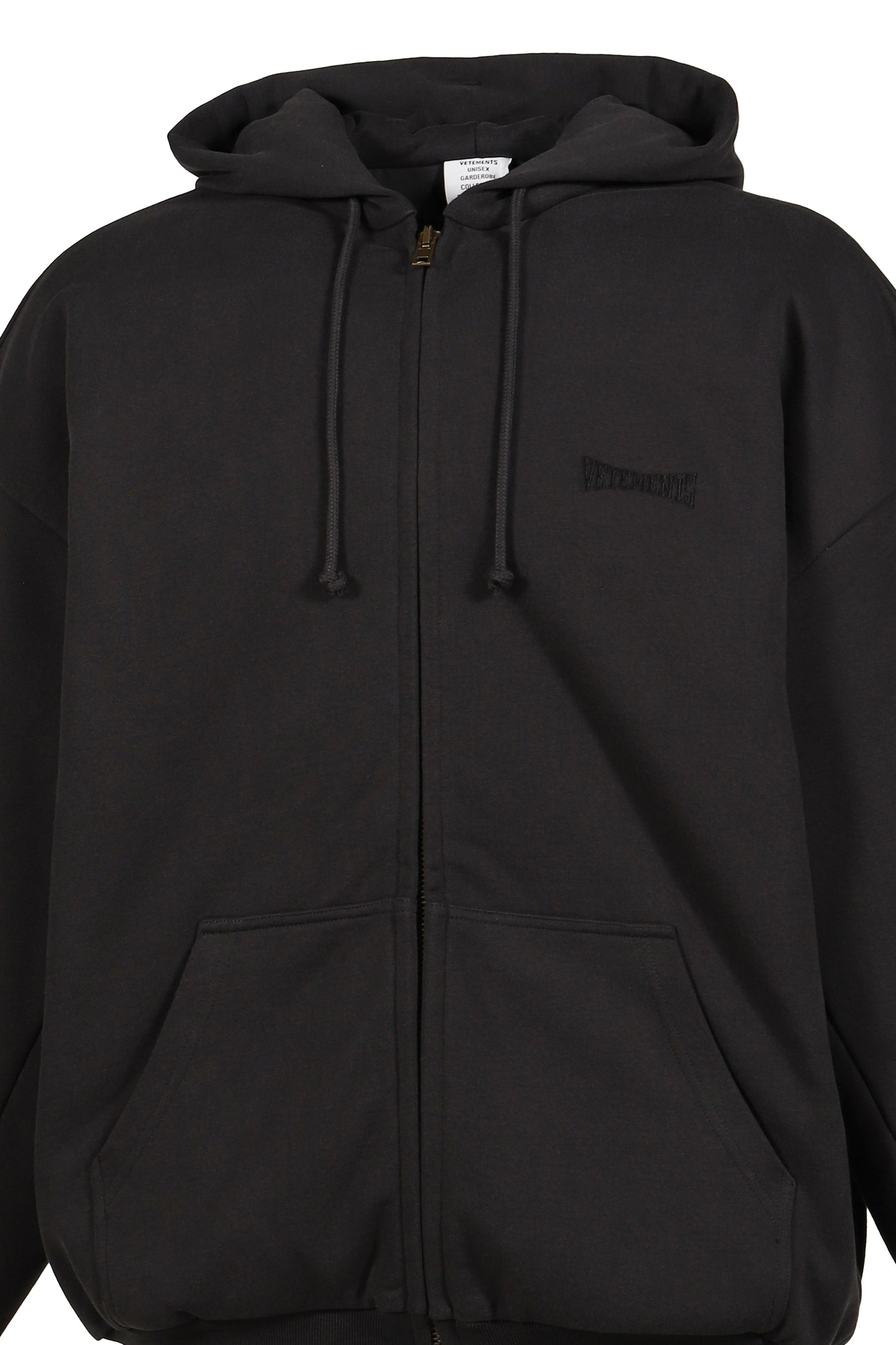 PUFFED OVERSIZED ZIP-UP HOODIE / WASHED BLK - 4