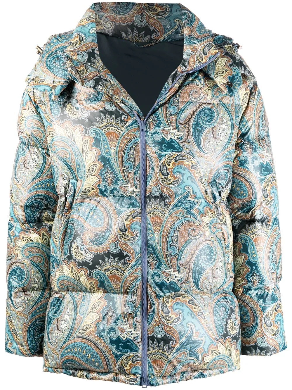 paisley-print down coat - 1