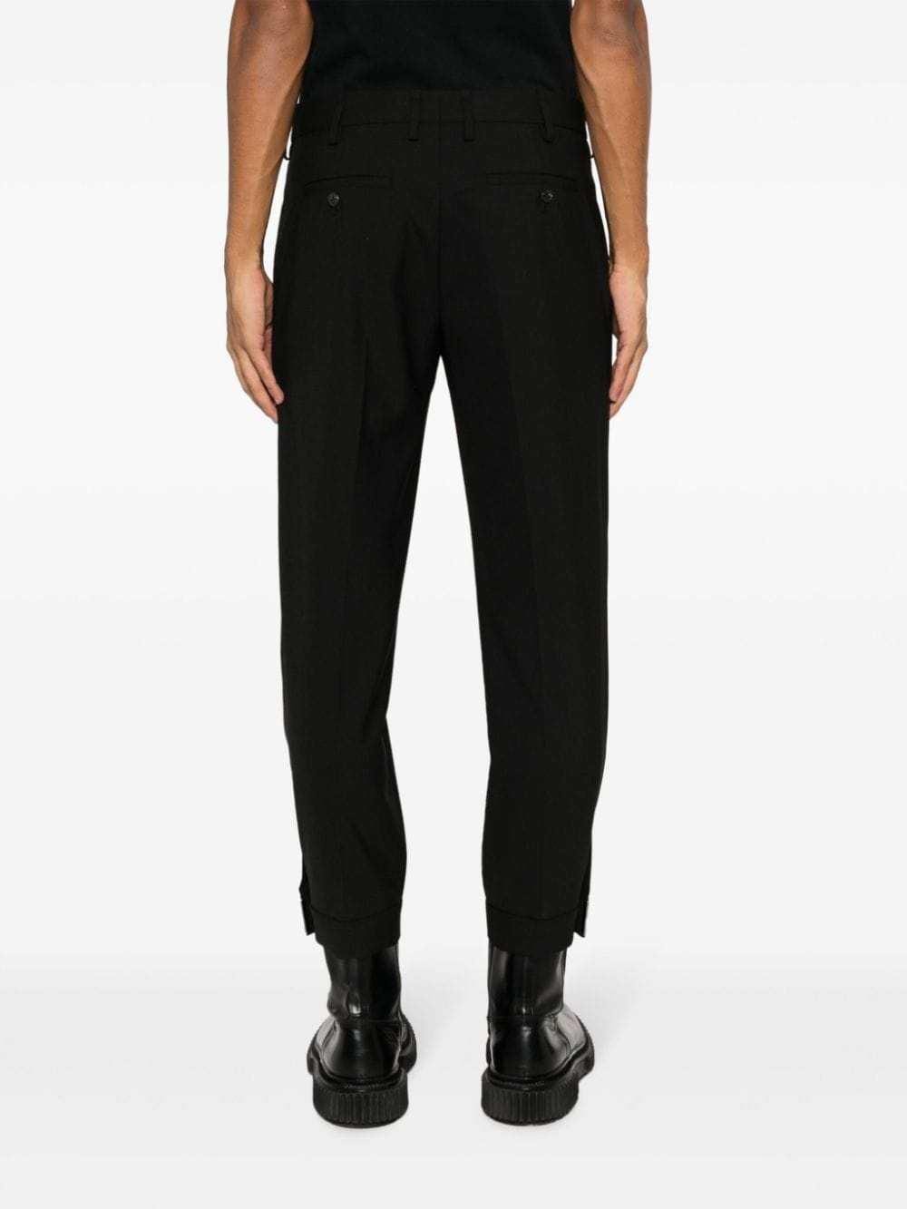 cropped gabardine tapered trousers - 4