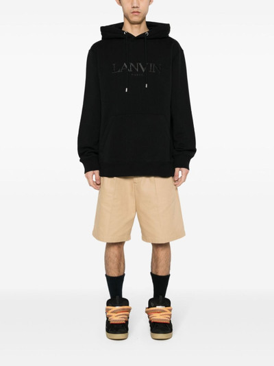 Lanvin embroidered-logo cotton hoodie outlook