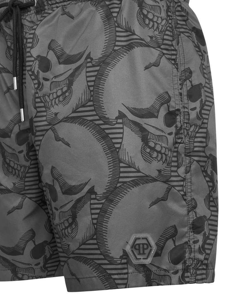 PHILIPP PLEIN skull-print swim shorts outlook
