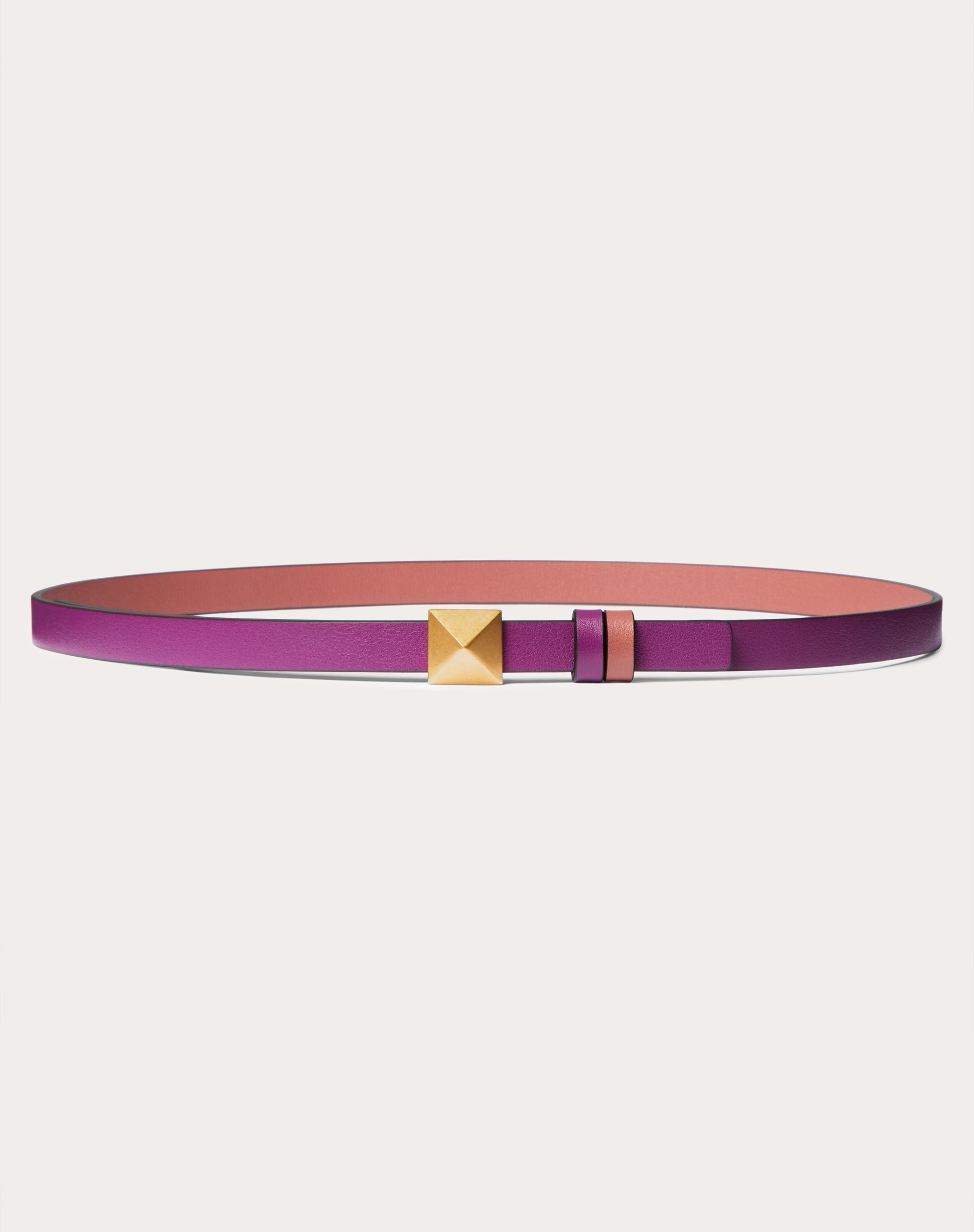 REVERSIBLE ONE STUD BELT IN GLOSSY CALFSKIN 12 MM - 1