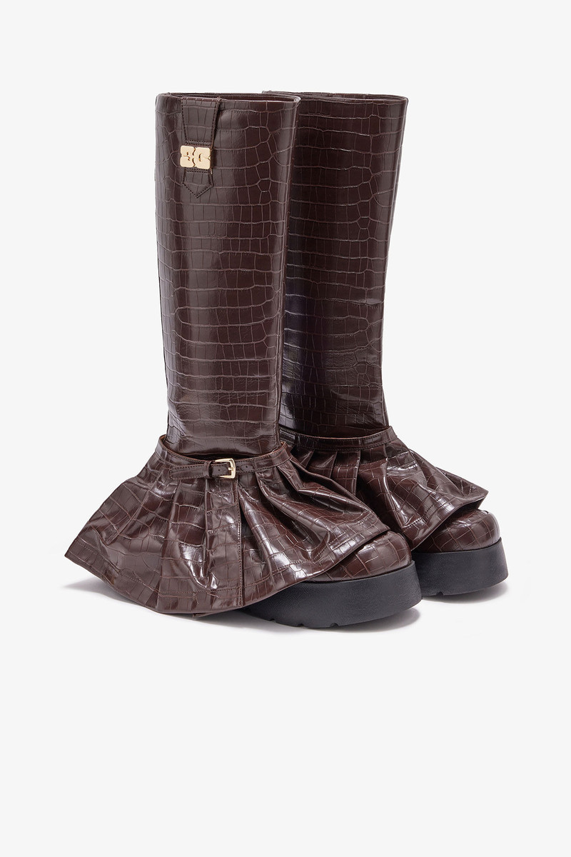 GANNI KAT HIGH BOOTS IN CROCO outlook