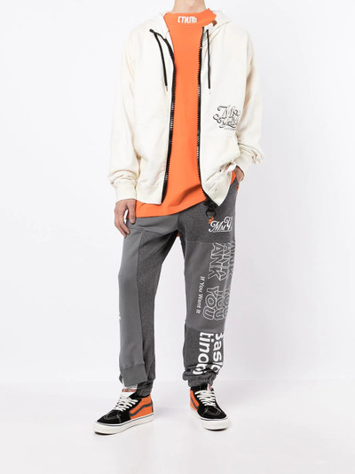 Maison MIHARAYASUHIRO slogan-print hooded zipper outlook