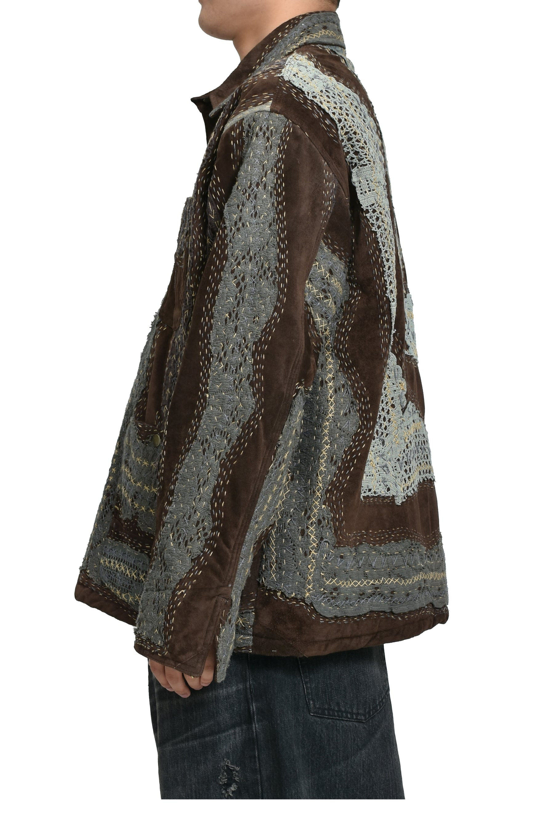 RAIN JACKET WADDED / BRW/GRY LACE - 3