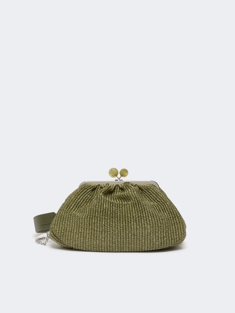 FORTUNA Medium raffia-effect Pasticcino bag - SAGE GREEN 1