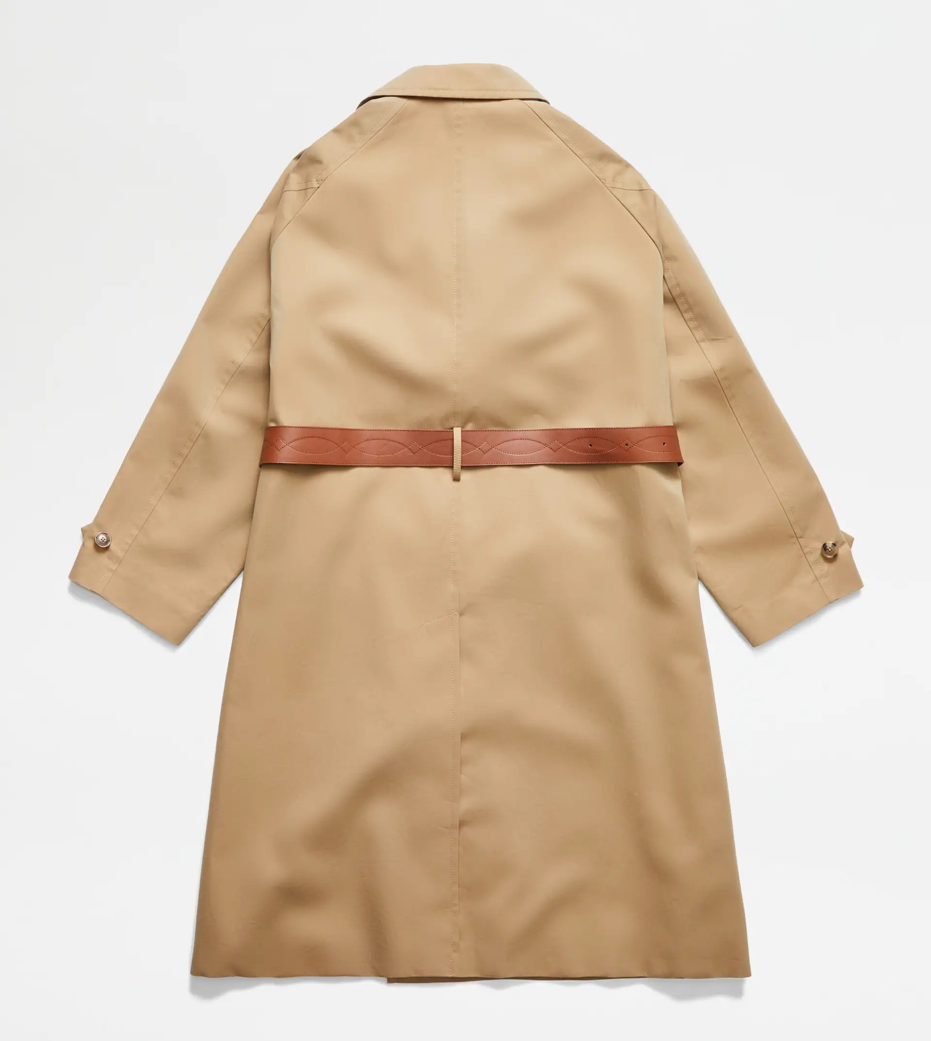 TRENCH COAT WITH LEATHER INSERTS - BEIGE - 5