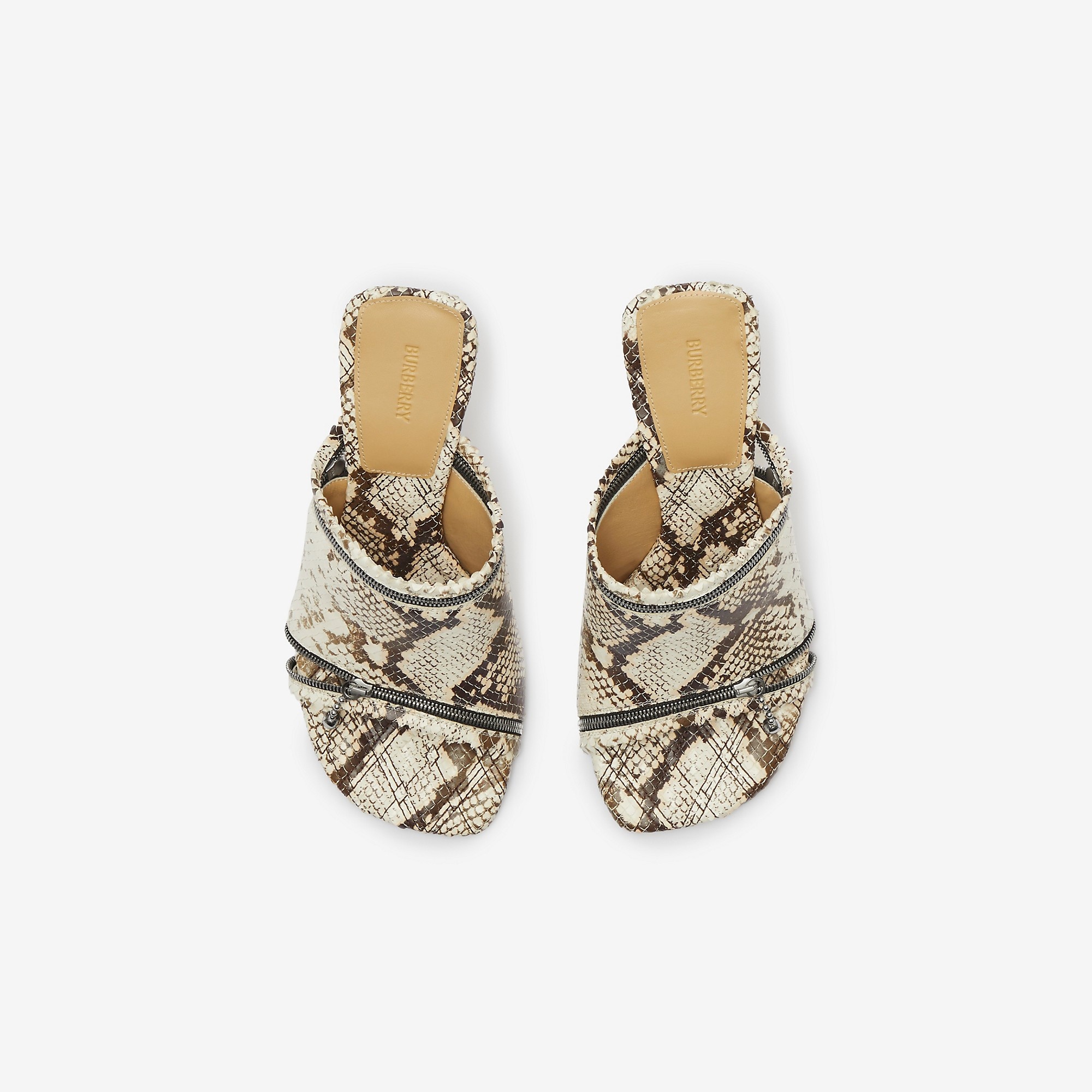 Burberry Leather Peep Sandals | REVERSIBLE