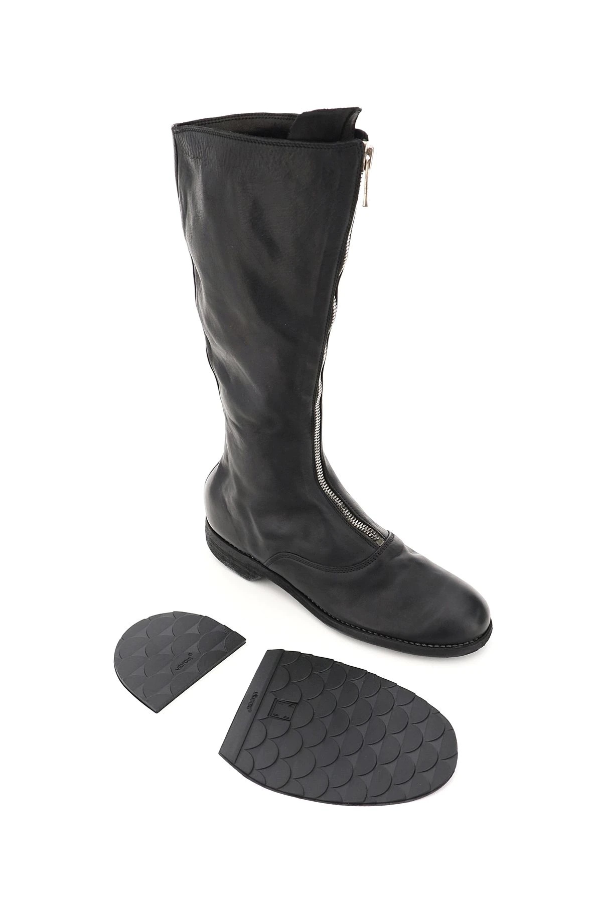 FRONT ZIP LEATHER BOOTS - 4