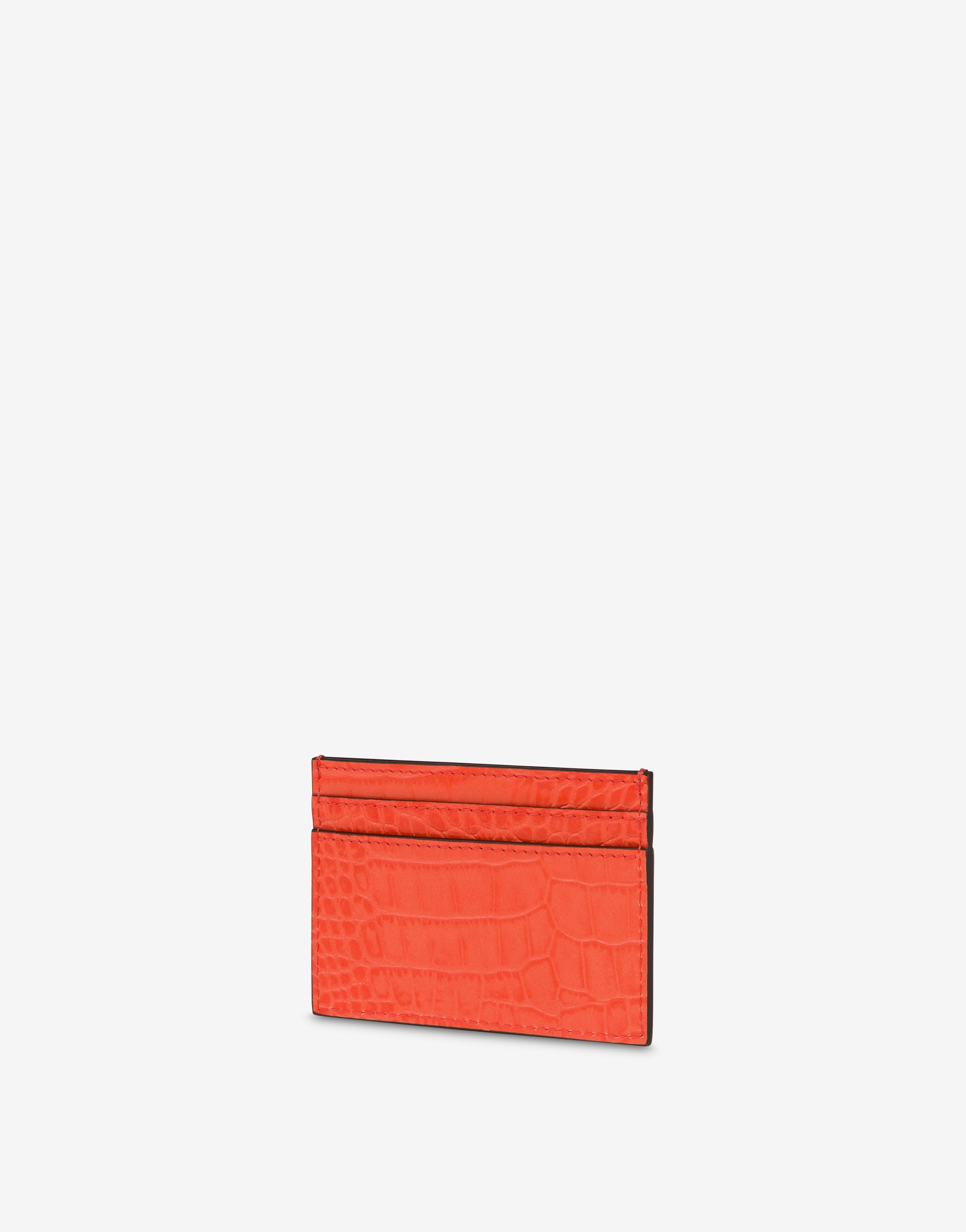 LETTERING LOGO CROCODILE-PRINT CARD HOLDER - 2