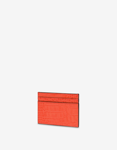 Moschino LETTERING LOGO CROCODILE-PRINT CARD HOLDER outlook