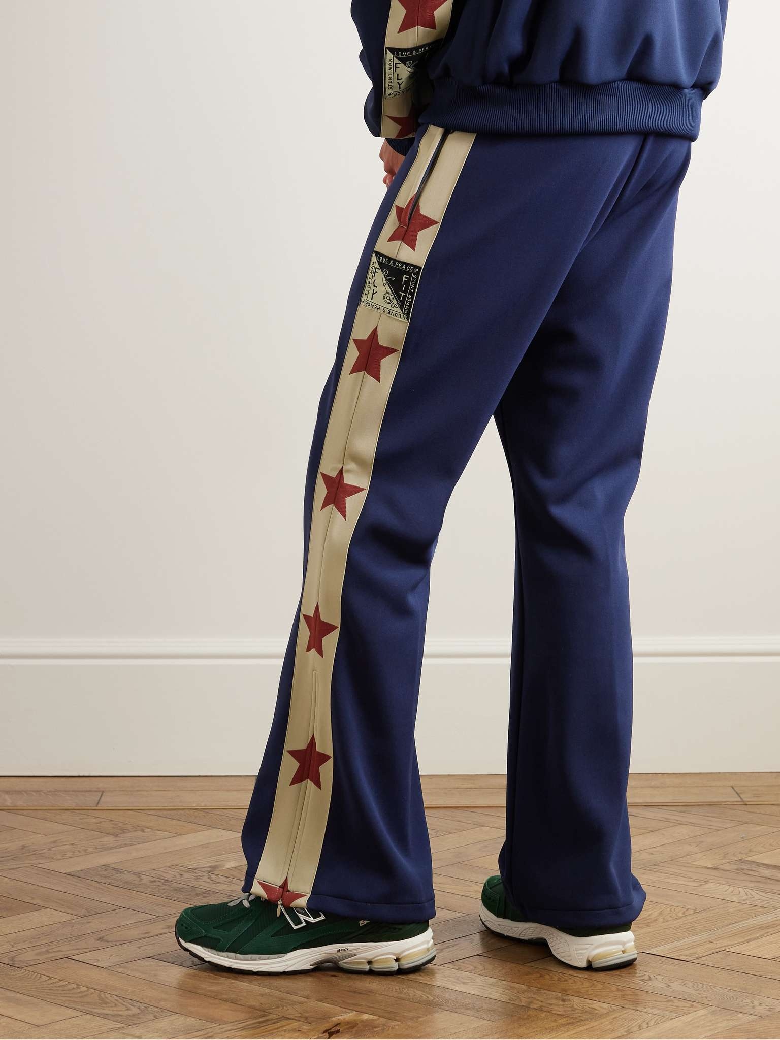 KAPITAL Slim-Fit Flared Webbing-Trimmed Jersey Sweatpants for Men